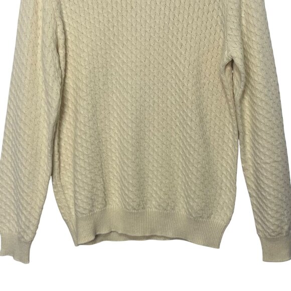 Cashmere Blend Turtleneck Sweater Womens Large Cream New WOT Canhcostier - Picture 4 of 8